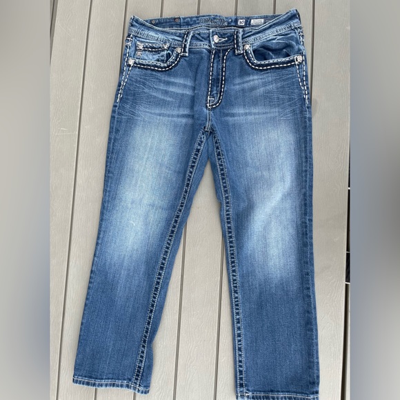 Miss Me Boyfriend Capri Blue Jean Size 30 JB5014P62 - Picture 6 of 12